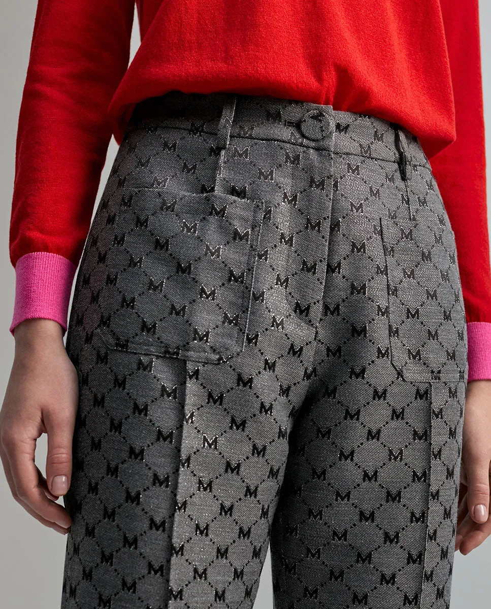 Jacquard monogram trousers