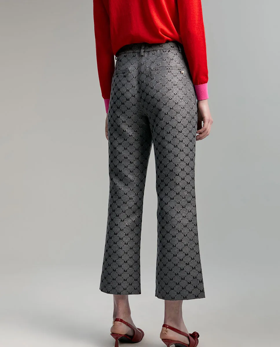 Jacquard monogram trousers