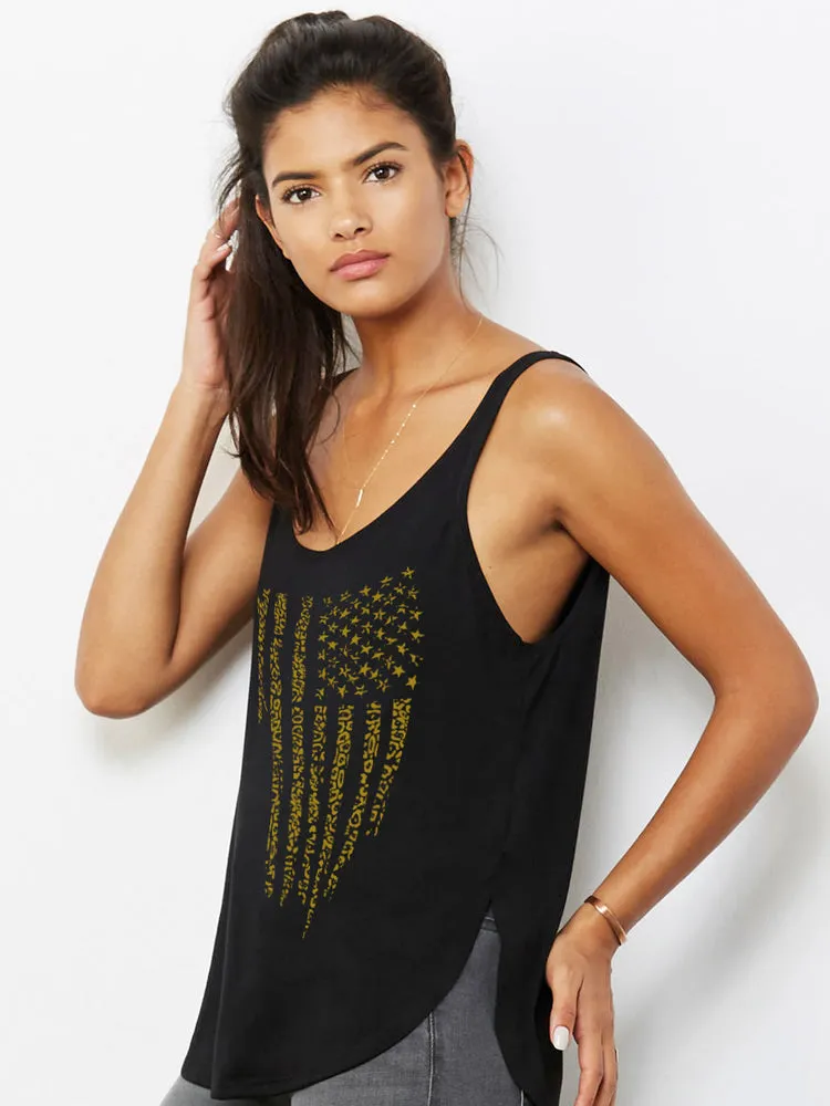 JAGS CLAWED FLAG BLACK & GOLD SIDE SLIT TANK