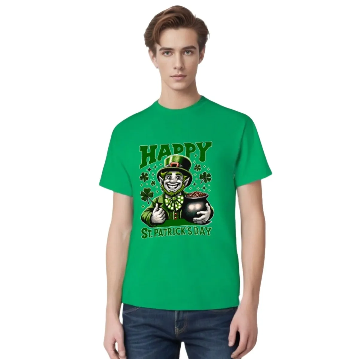 Joyful Green St. Patrick's Day Leprechaun & Pot of Gold T-Shirt