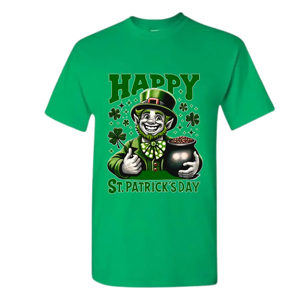 Joyful Green St. Patrick's Day Leprechaun & Pot of Gold T-Shirt