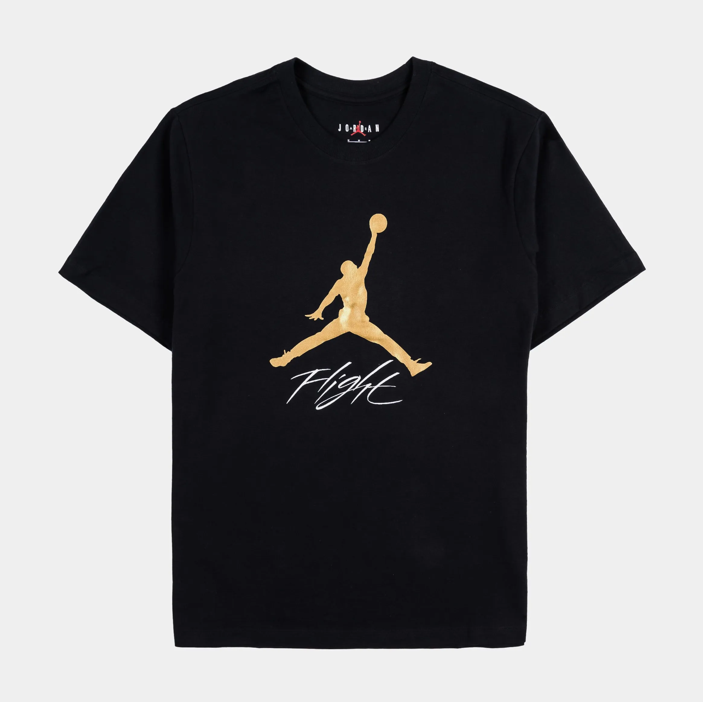 Jumpman Flight HBR Mens Short Sleeve Shirt (Black/Metallic Gold)