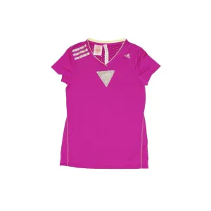 Juniors Adidas Young Climachill Tee - D87745 - Vivid Pink Metallic Silver