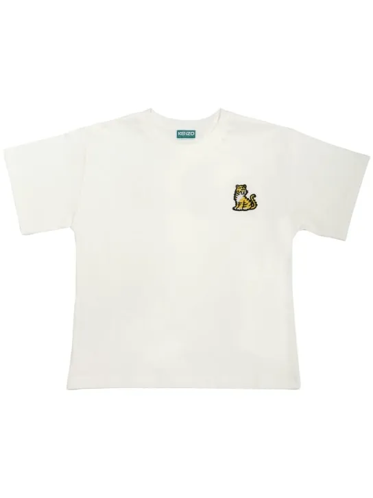 Kenzo Kids   Embroidered logo cotton jersey t-shirt 