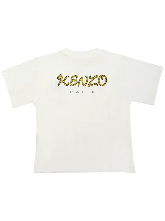 Kenzo Kids   Embroidered logo cotton jersey t-shirt 