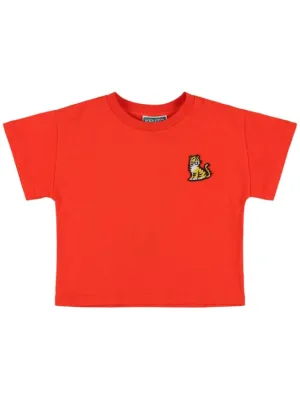 Kenzo Kids   Embroidered logo cotton jersey t-shirt 