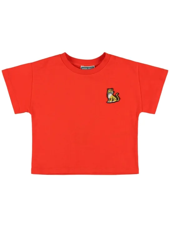 Kenzo Kids   Embroidered logo cotton jersey t-shirt 