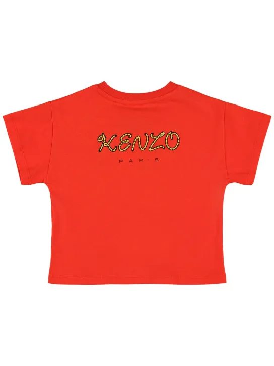 Kenzo Kids   Embroidered logo cotton jersey t-shirt 