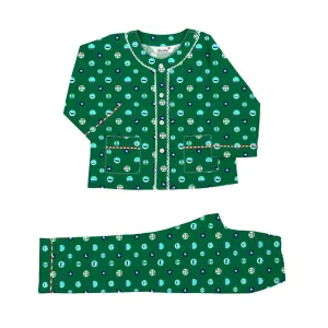 Kid's Pyjama Set - Henley Neck <br> Sea Elements <br> <span style="font-size: 11px; font-family:Helvetica,Arial,sans-serif;">Can Be Personalised</span>