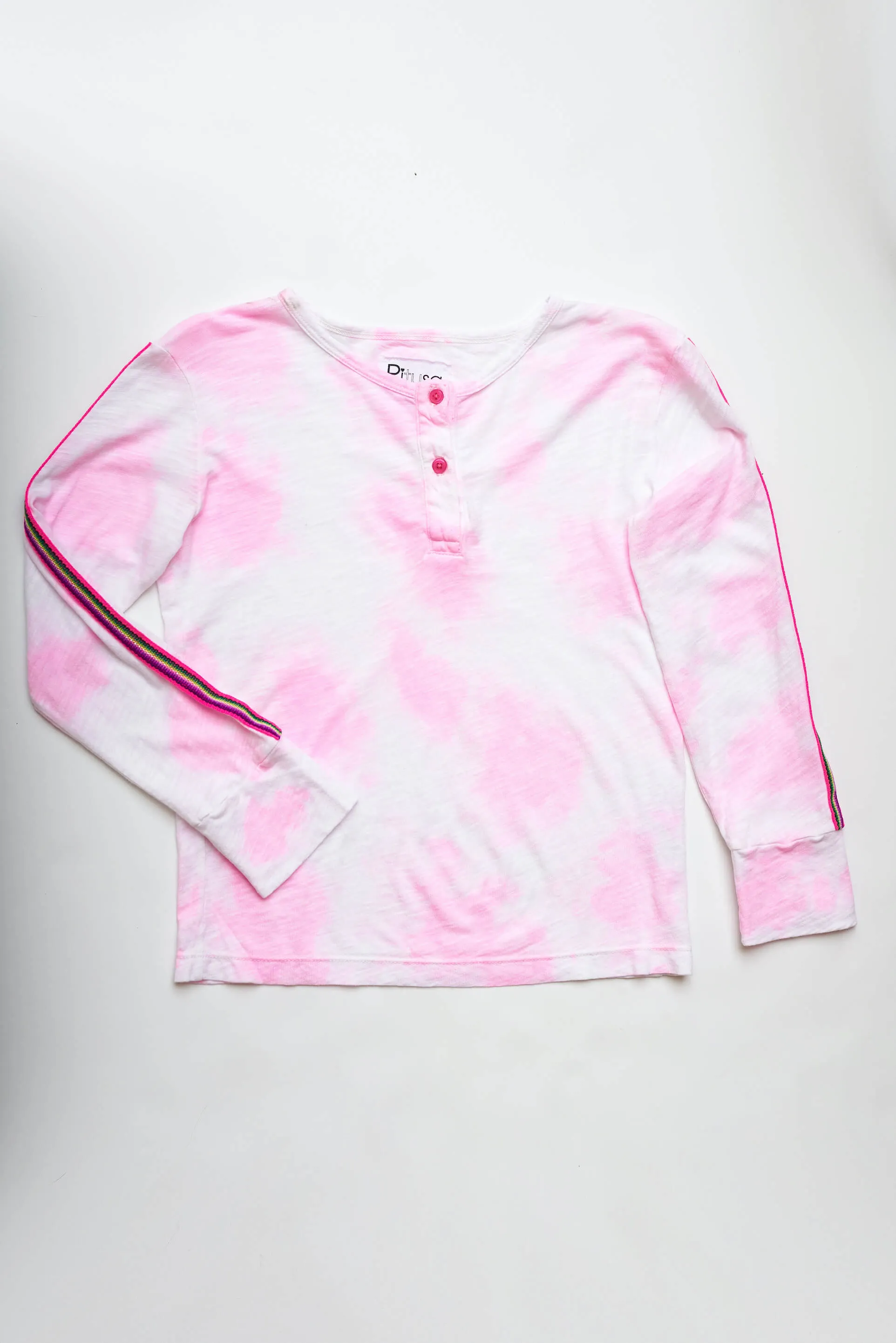 Kids Tie Dye Henley Top