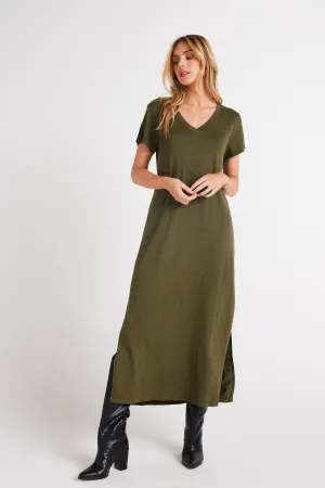 Knit V-Neck Maxi Dress