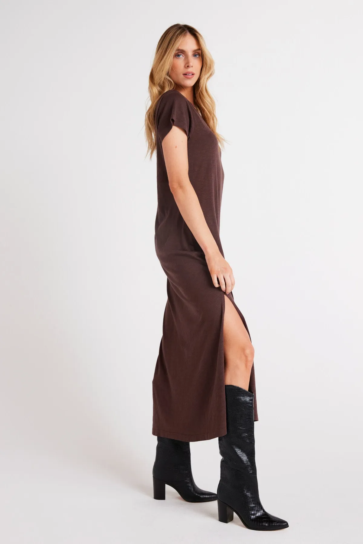 Knit V-Neck Maxi Dress