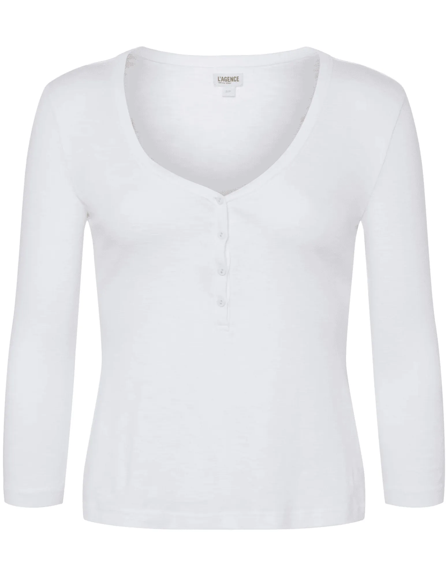 L'Agence Rowena Three Quarter Sleeve Henley Top