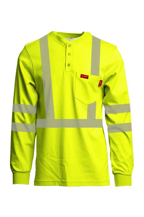 LAPCO FR Hi-Viz Henley Shirts | 7oz. Inherent Blend | Class 3