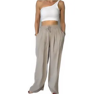 Large High Waist Greige Pants