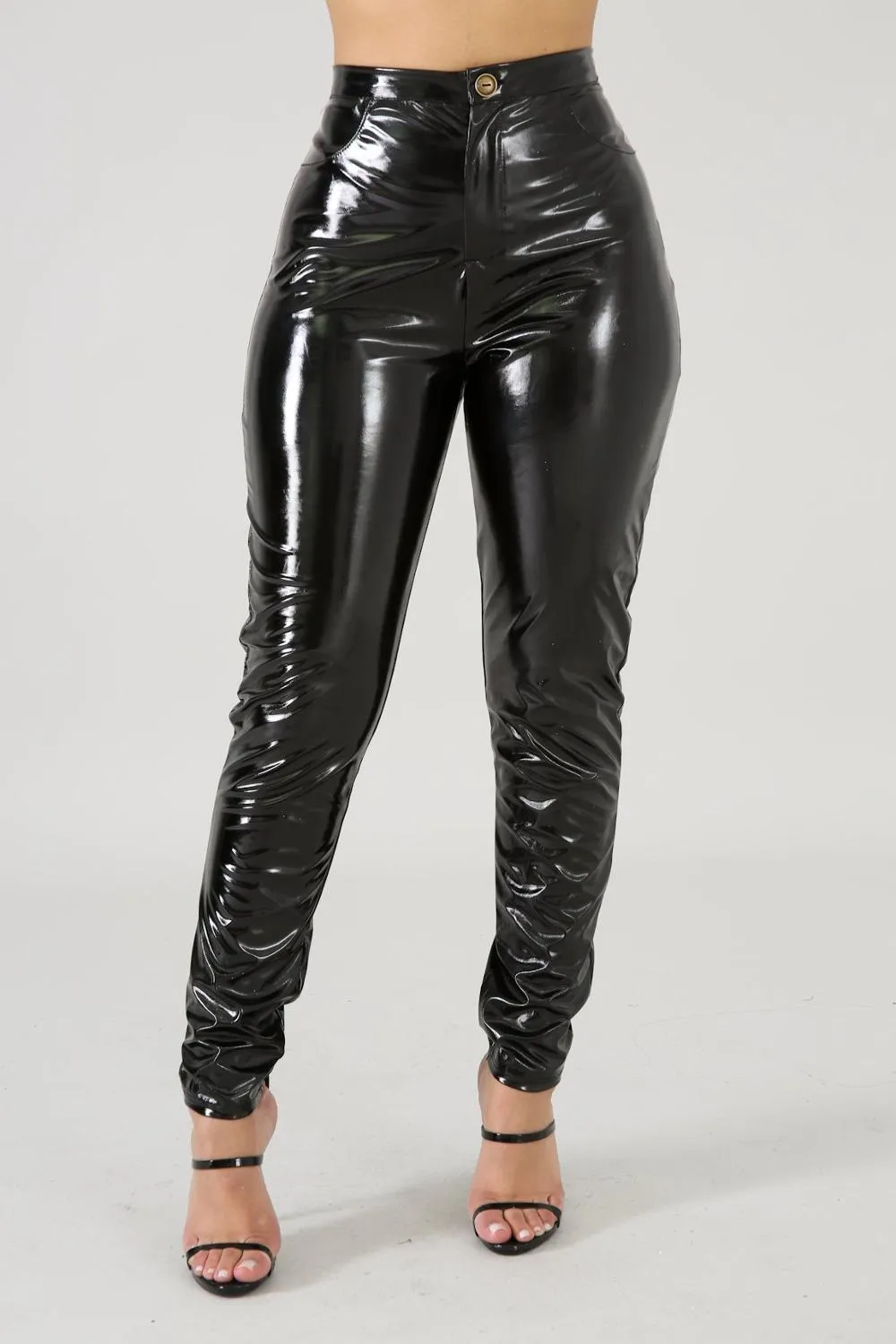 Latex Faux Pu Leather high waist