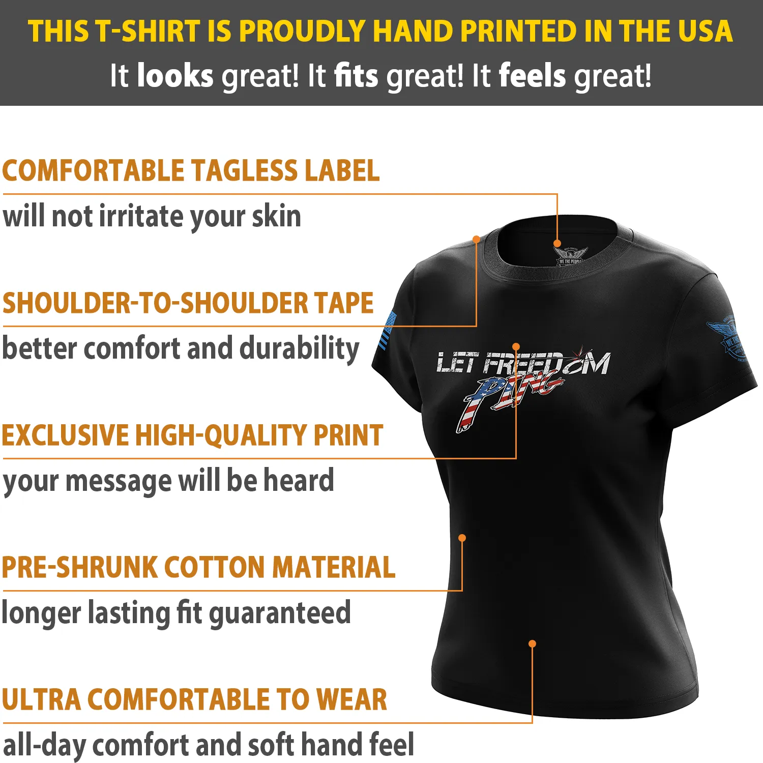 Let Freedom PING Women's Short Sleeve Shirt