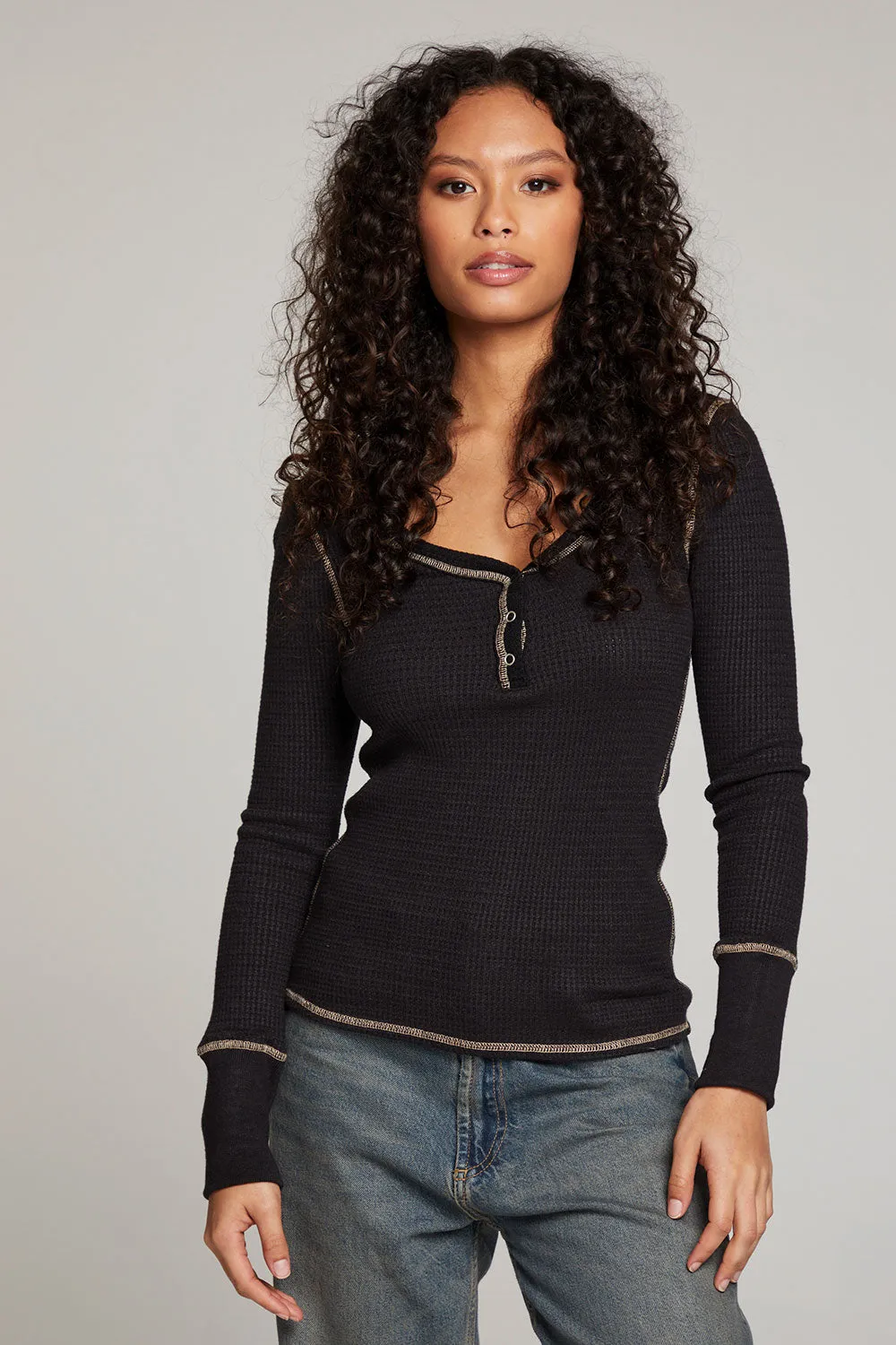 Licorice Long Sleeve Henley