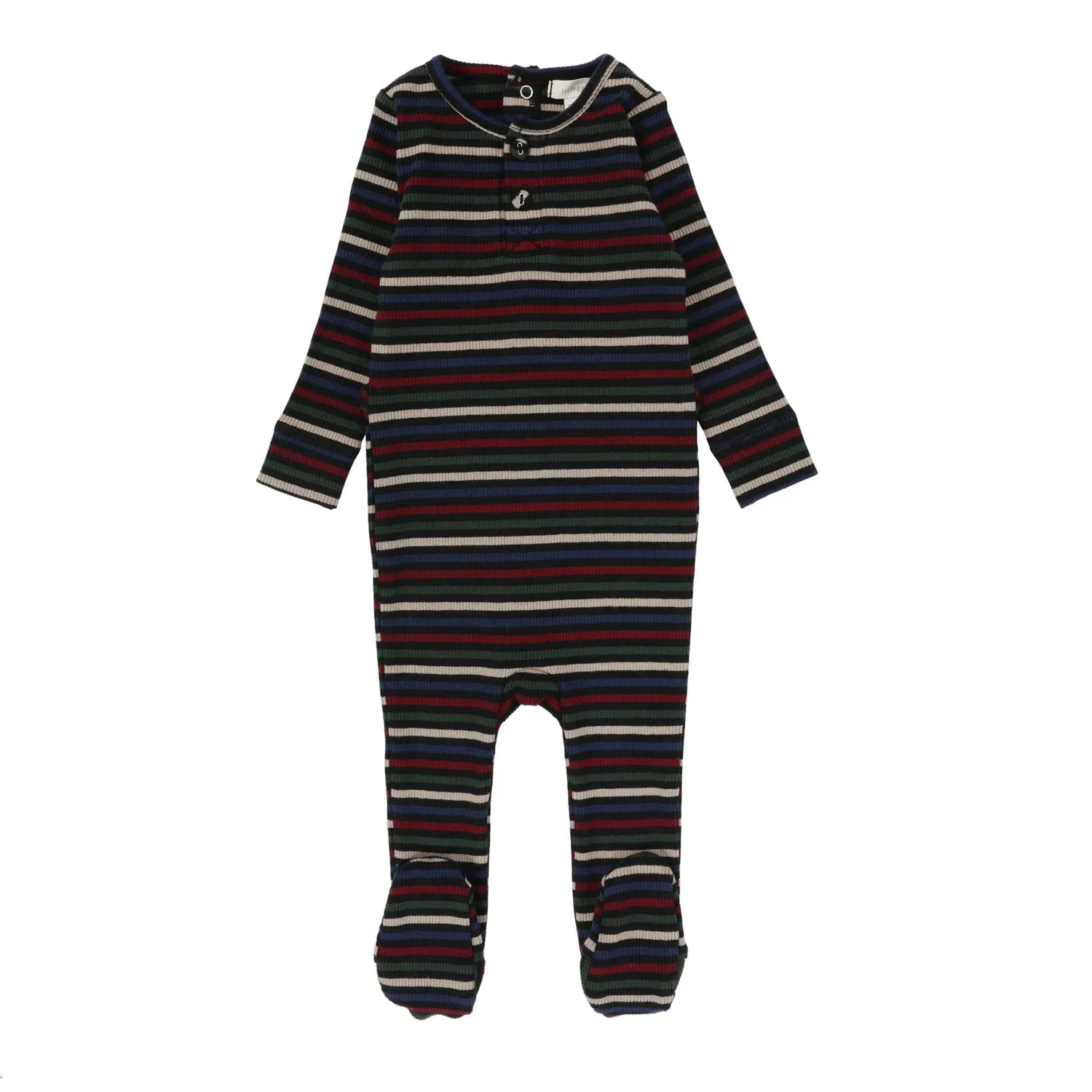 Lil Legs Henley Footie Multistripe