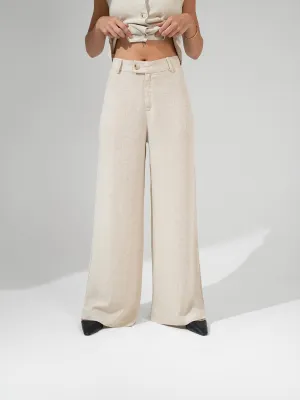 Linen Suit High Waist Pants - KC Shop