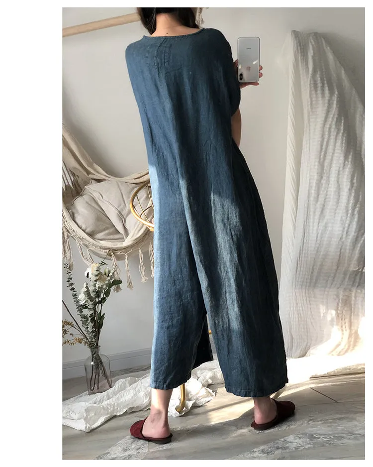 Linen Summer Autumn Women Casual Pants with Pockets PZ97245