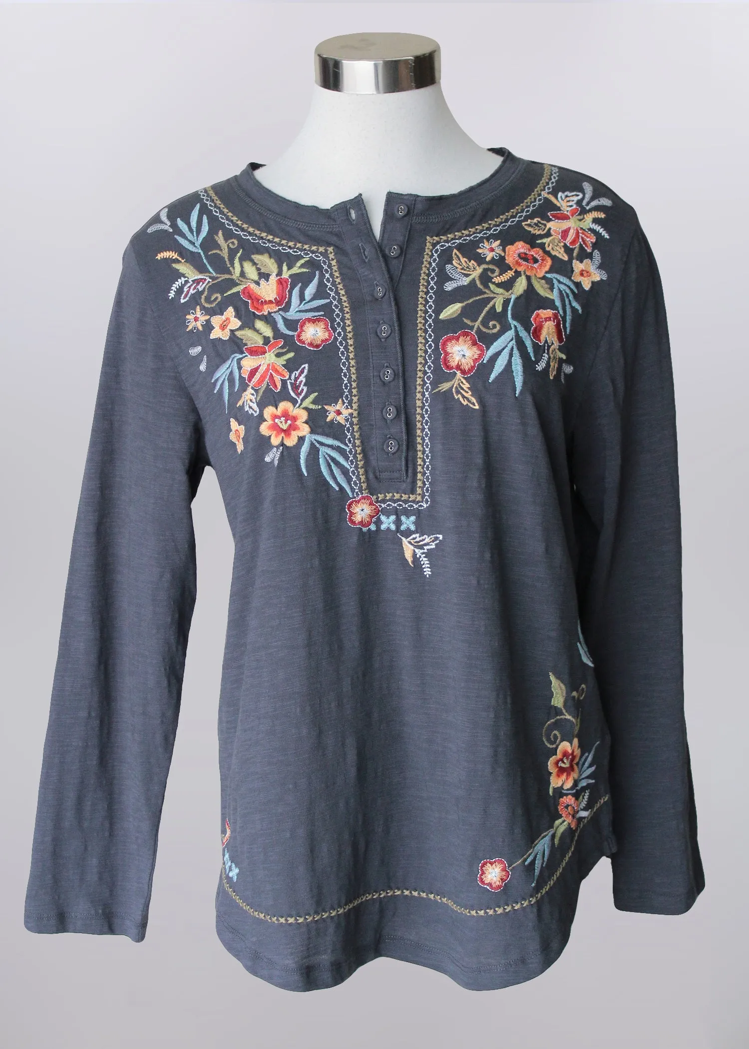 Long Sleeve Embroidered Tee