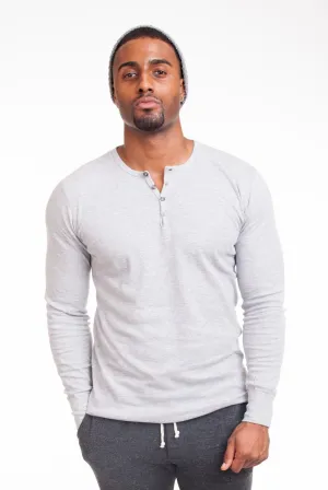 LONG SLEEVE HEATHER HENLEY