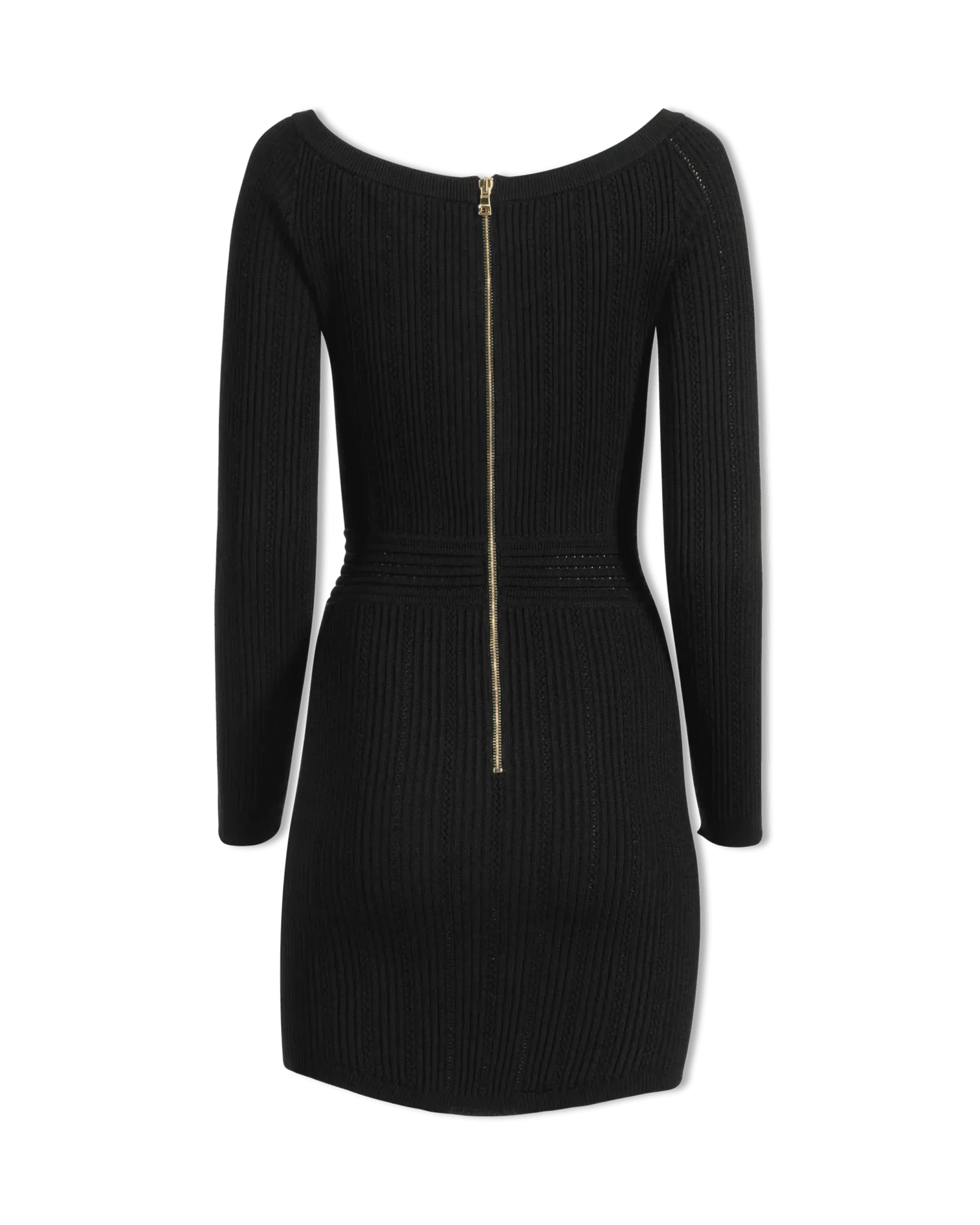 Long Sleeve Pointelle Knit Dress