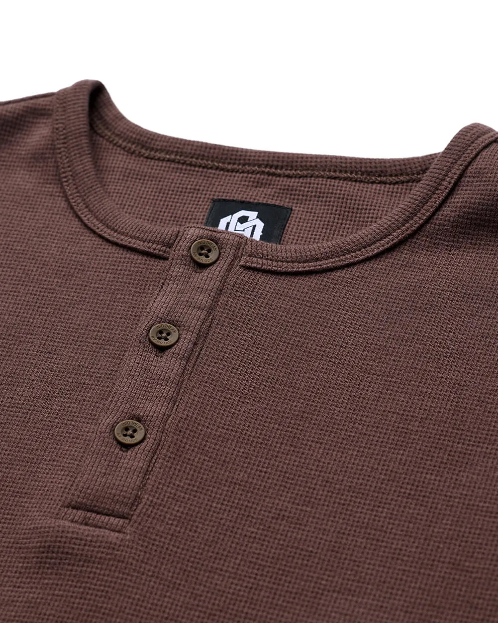 Long Sleeve Waffle Knit Henley