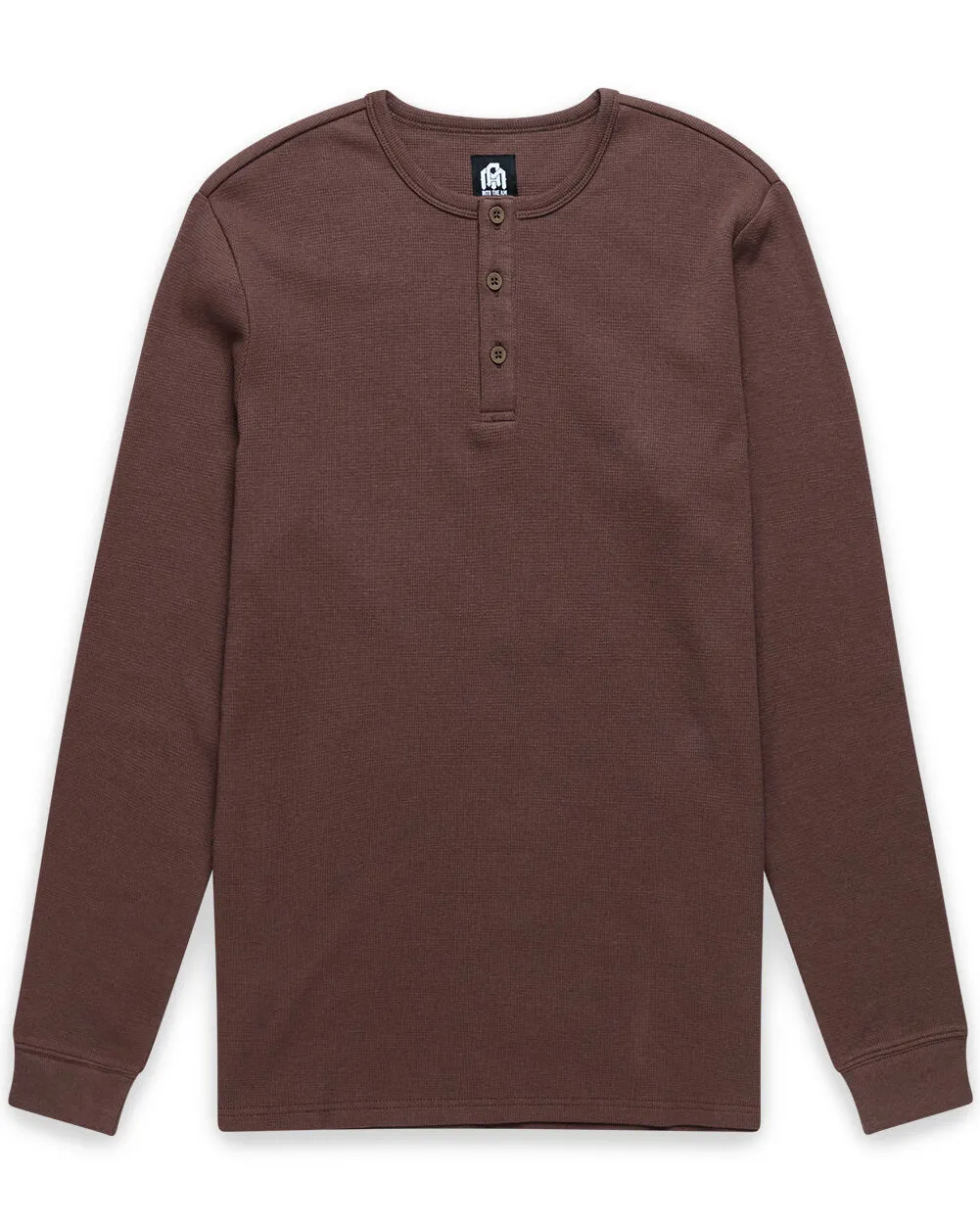 Long Sleeve Waffle Knit Henley