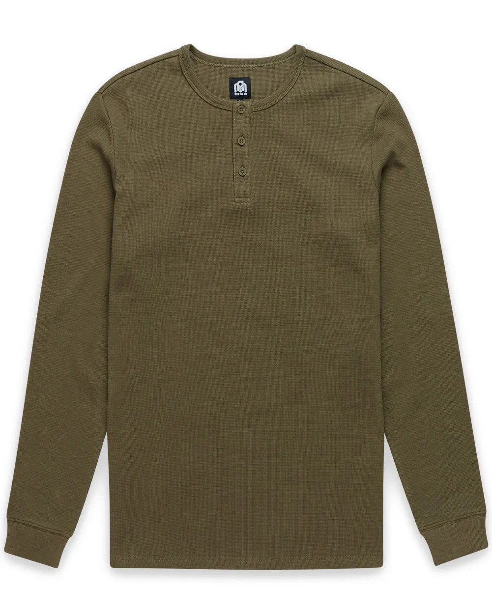 Long Sleeve Waffle Knit Henley