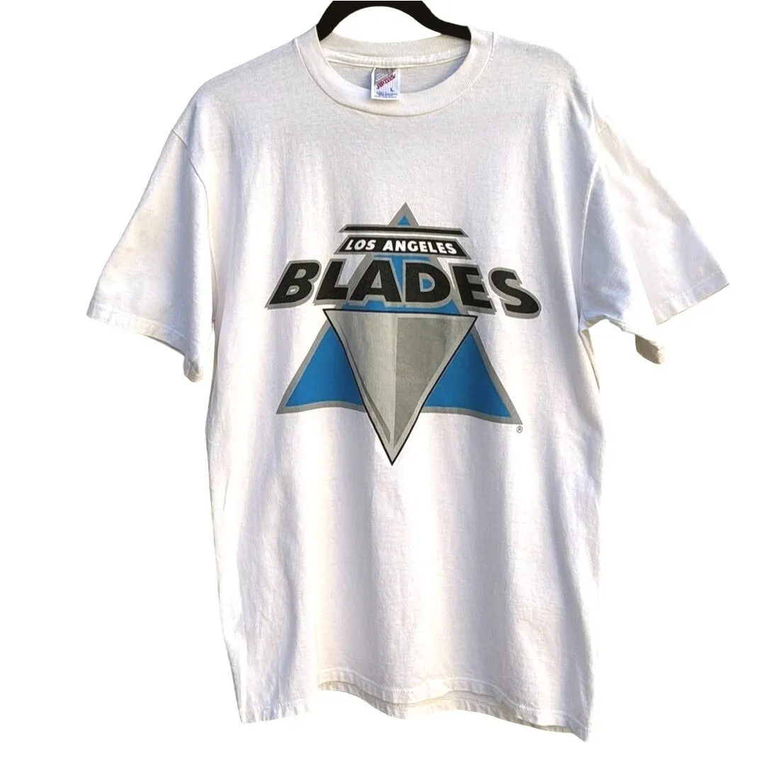 Los Angeles Blades Roller Hockey Vintage Jerzees Short Sleeve Cotton T-Shirt L