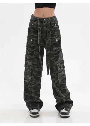 Low Rise Camouflage Cargo Pants