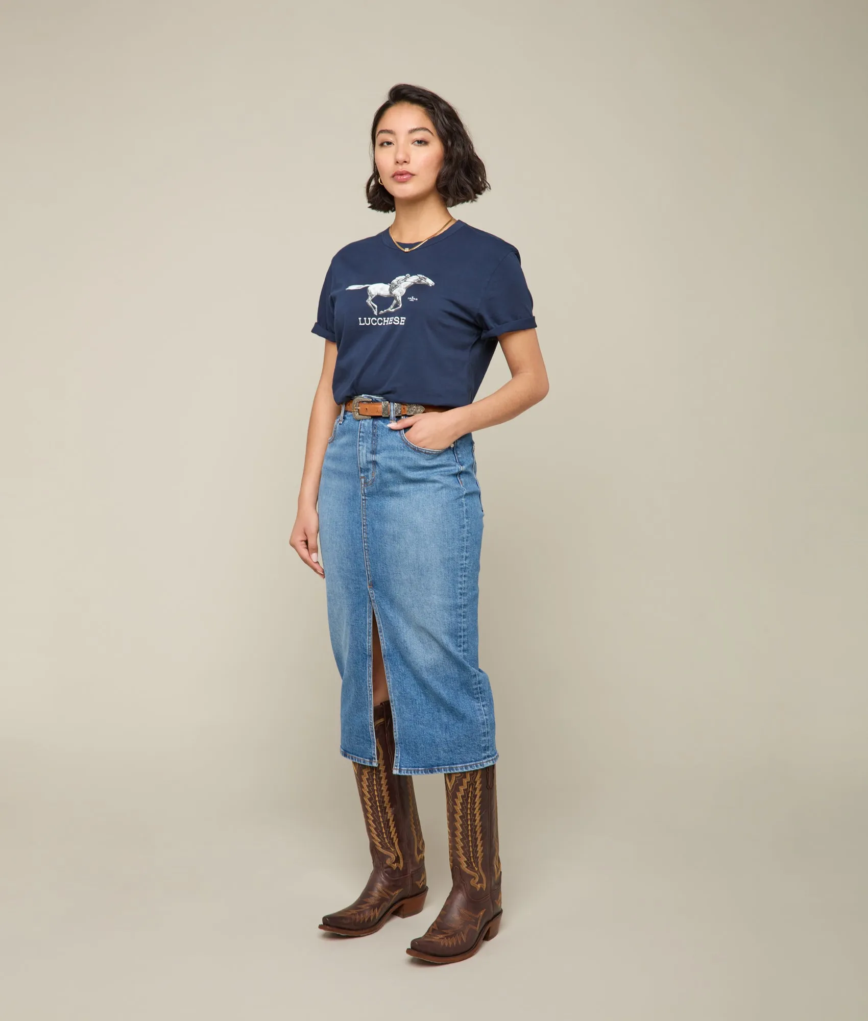 Lucchese Racehorse Tee :: Navy