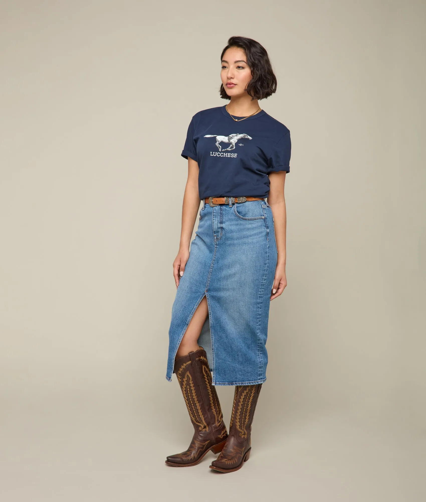 Lucchese Racehorse Tee :: Navy