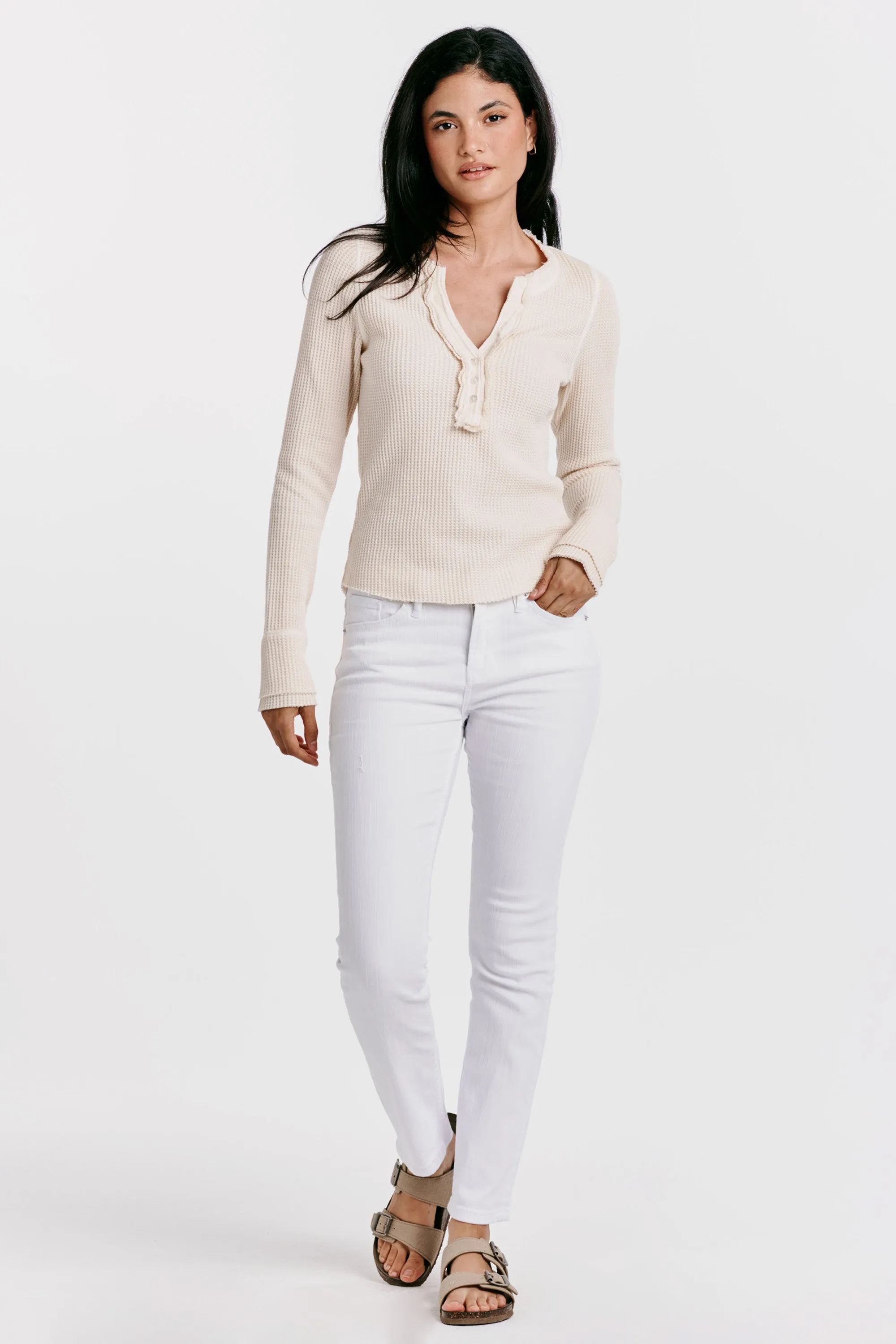 LUNA THERMAL HENLEY TOP CREAM