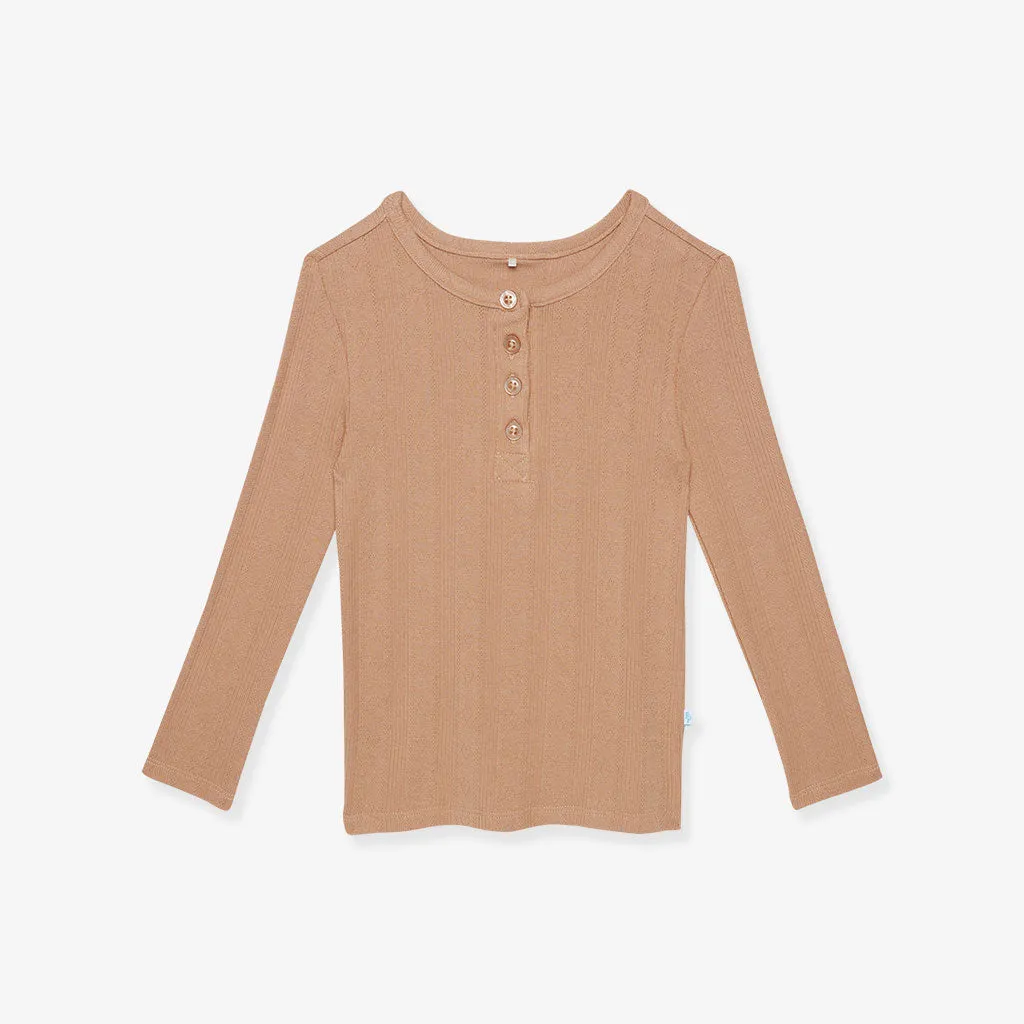 Macchiato Pointelle Henley Top