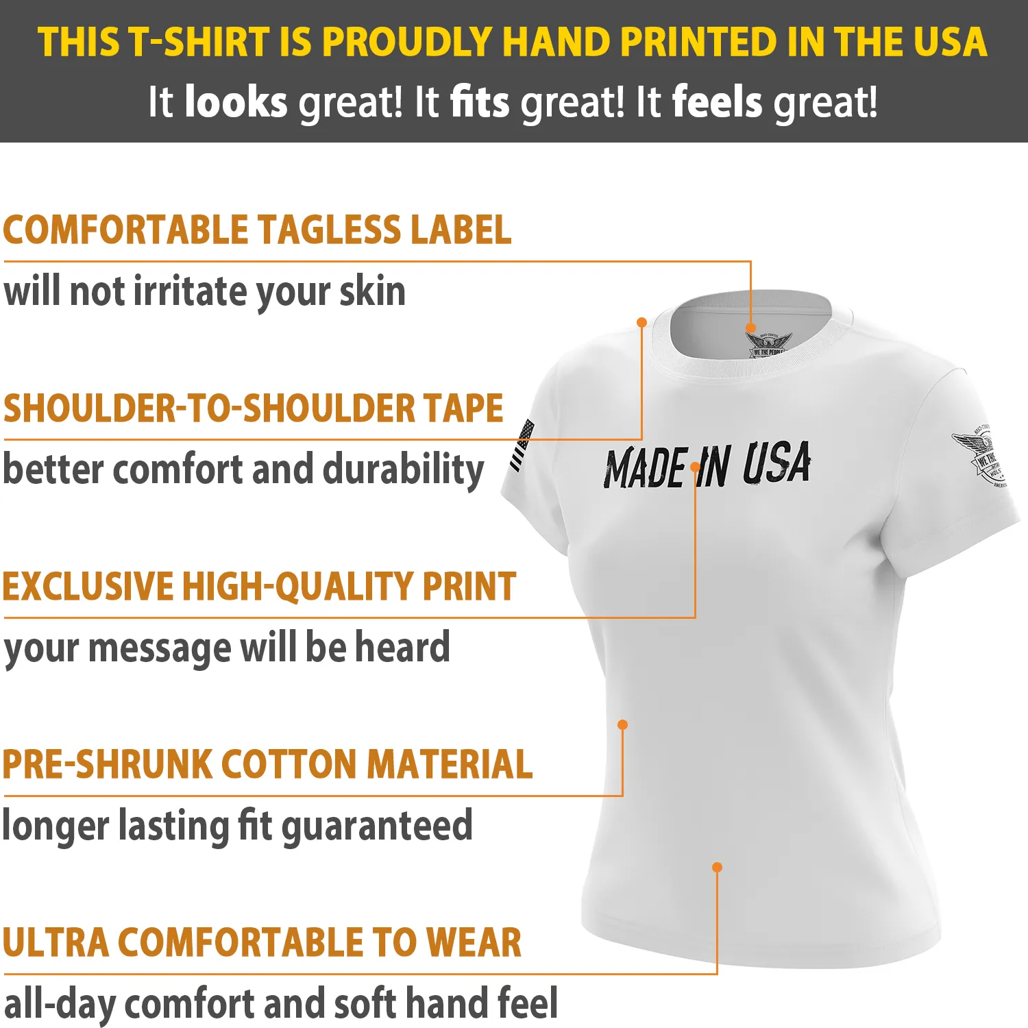 Made In USA Women's Short Sleeve Shirt