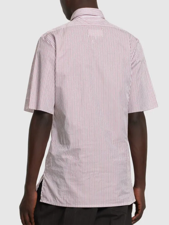 Maison Margiela   Striped cotton short sleeved shirt 