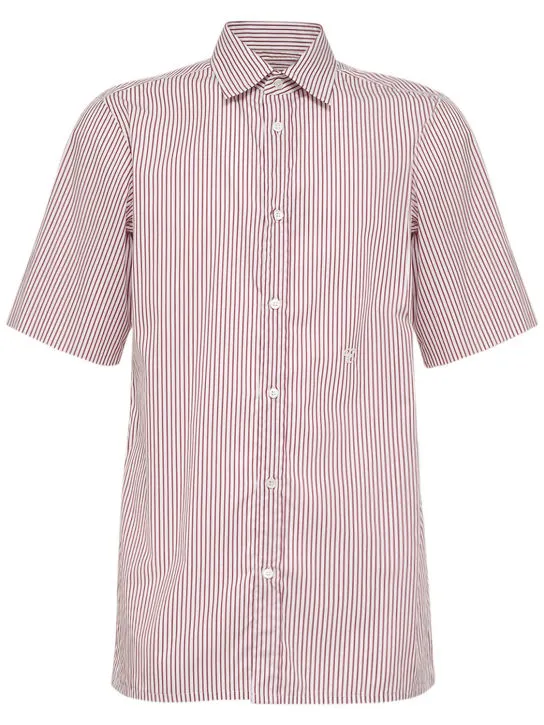 Maison Margiela   Striped cotton short sleeved shirt 