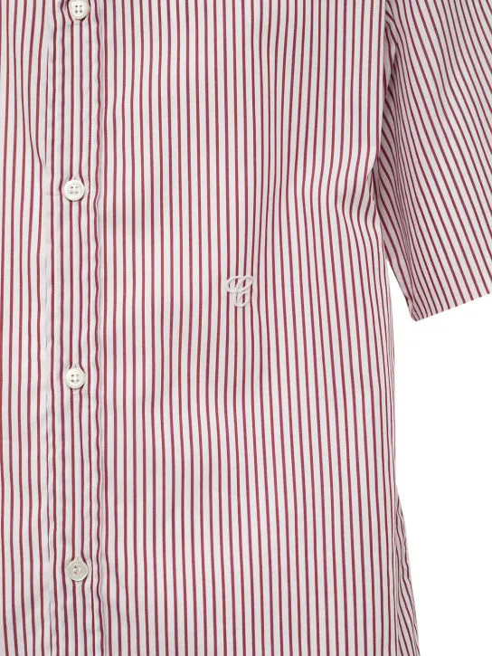 Maison Margiela   Striped cotton short sleeved shirt 