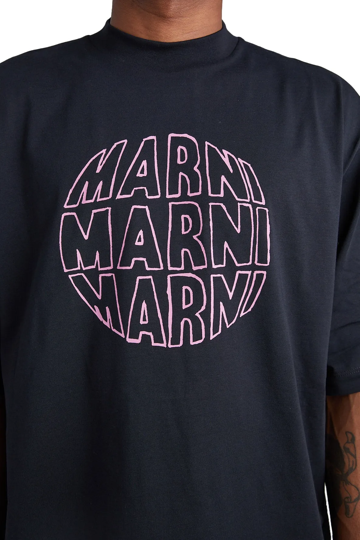 Marni Circular Logo Tee 'Black'