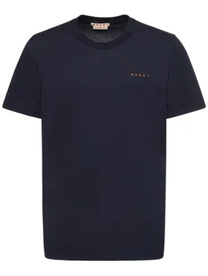 Marni   Logo embroidered cotton jersey t-shirt 