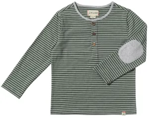 Mascot Henley, Green/White Stripe