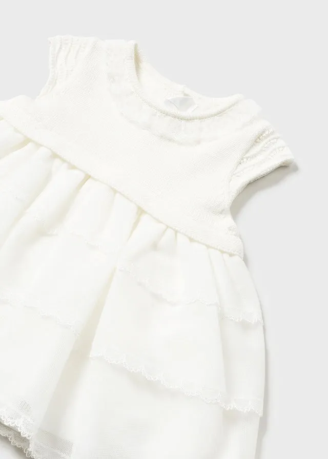 MAY White Ruffle Dress