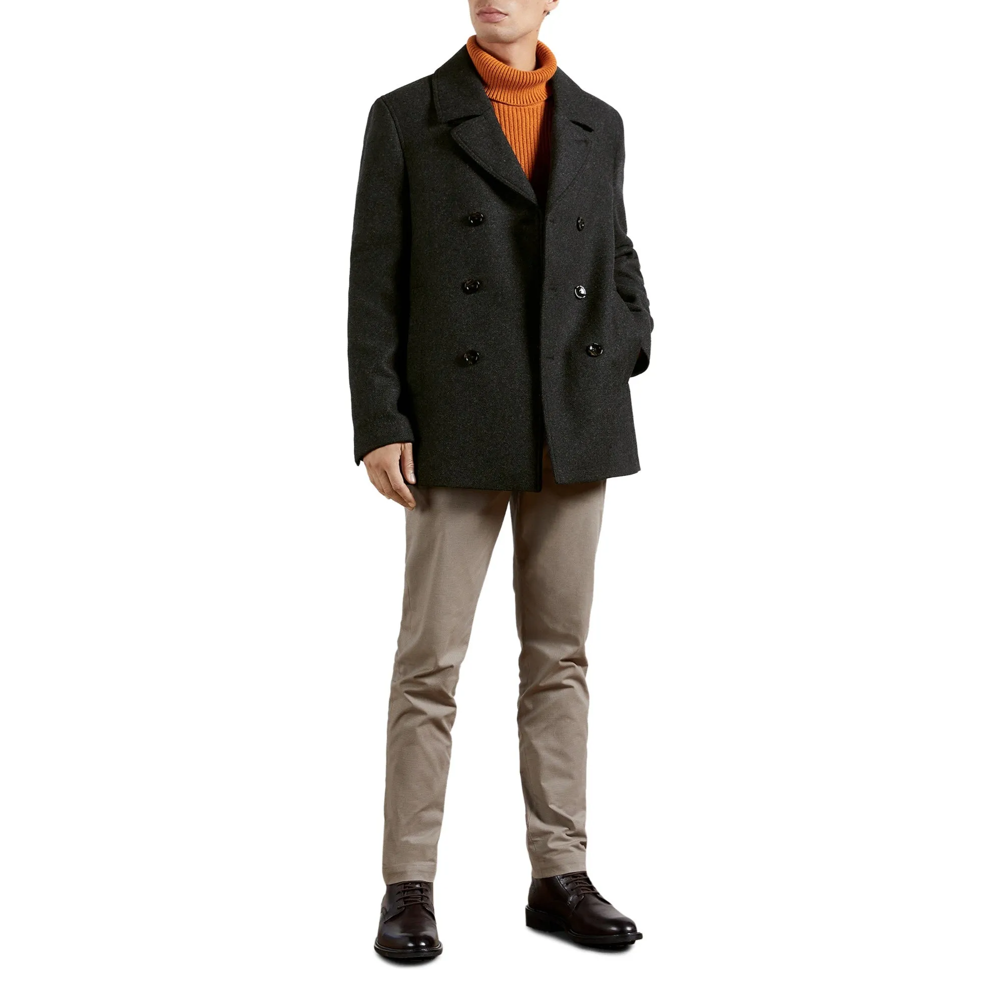 Men Mmo-Summit-Wool Peacoat - Charcoal