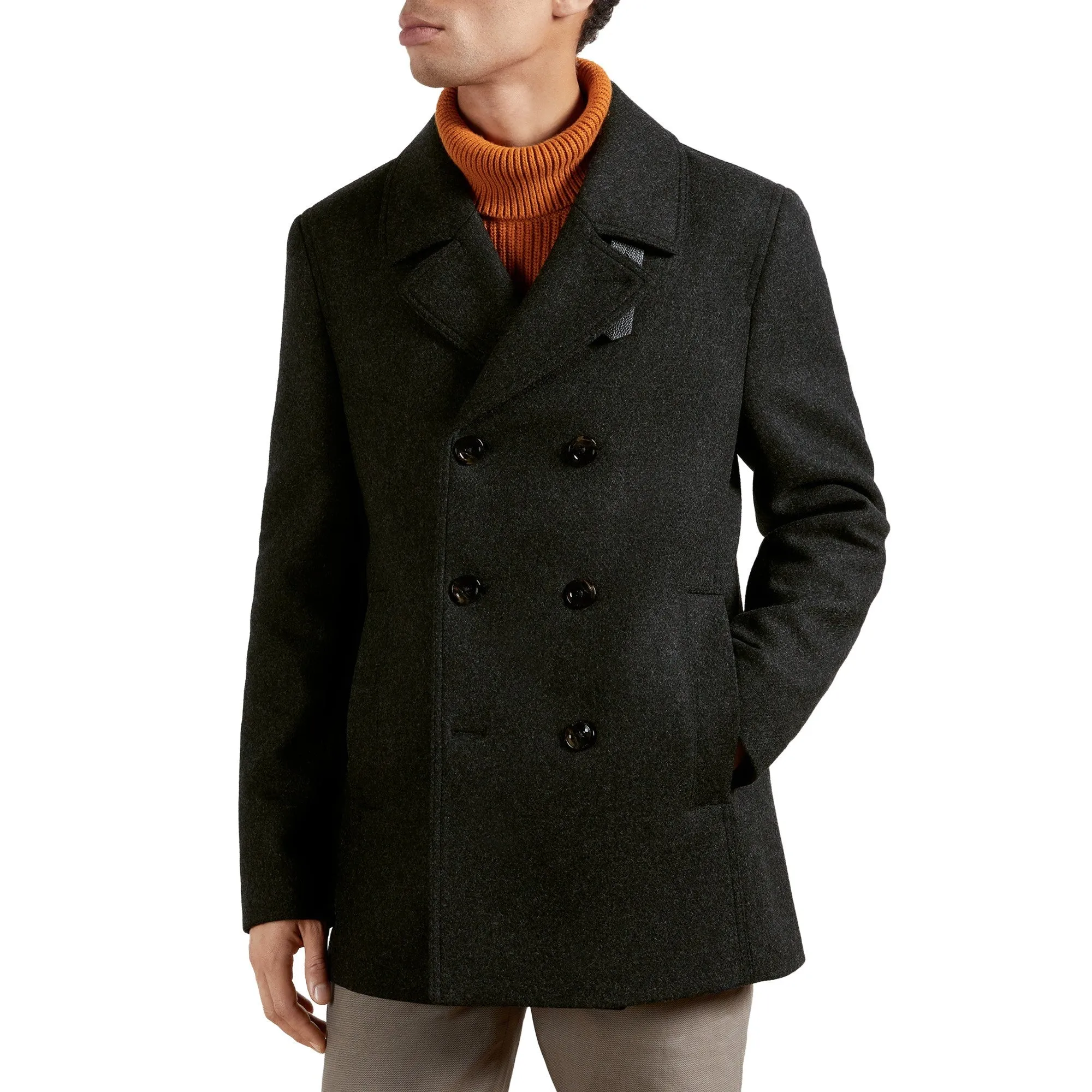 Men Mmo-Summit-Wool Peacoat - Charcoal