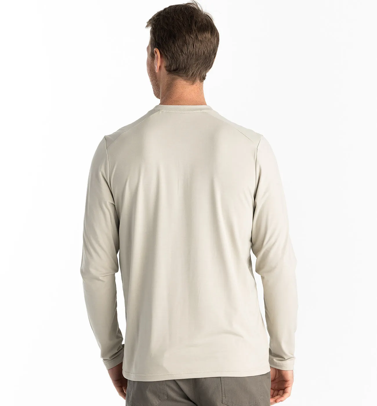 Men's Bamboo Flex Long Sleeve Henley - Sandstone