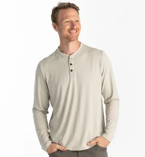 Men's Bamboo Flex Long Sleeve Henley - Sandstone