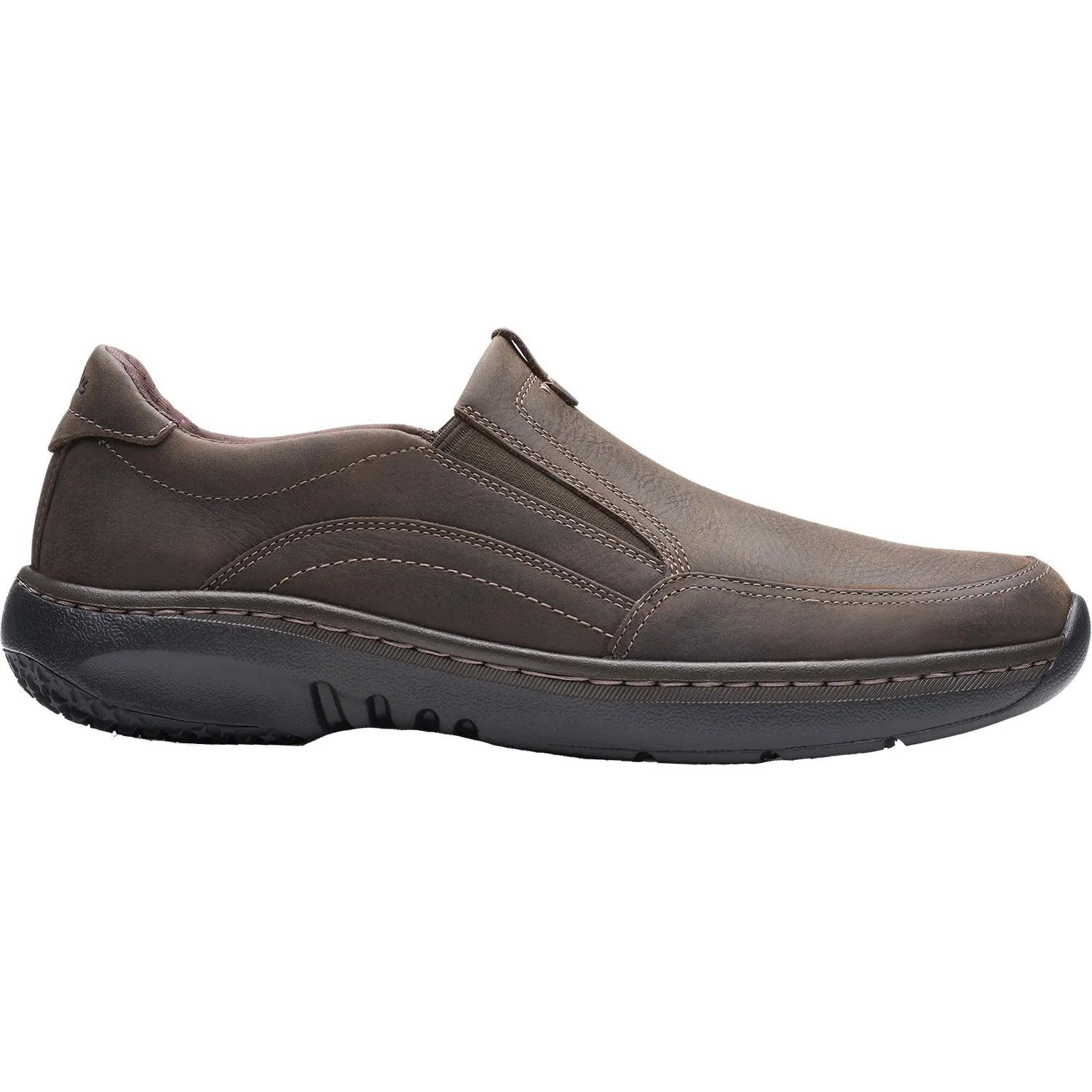 Men's Clarks Pro Step Dark Brown Tumbled Leather